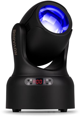 BeamZ NOVA80B-B – Cabeza móvil LED 80W con gobos, prisma giratorio, estroboscopio, DMX y programas automáticos – Foco led movil compacto ideal luces discoteca profesional, color negro