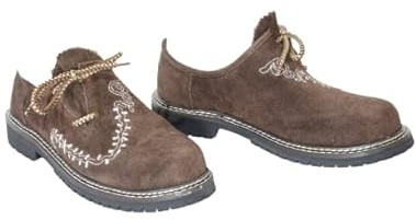 Lederhosen4u Women's Dark Brown Classic Haferl Shoes, Size 12
