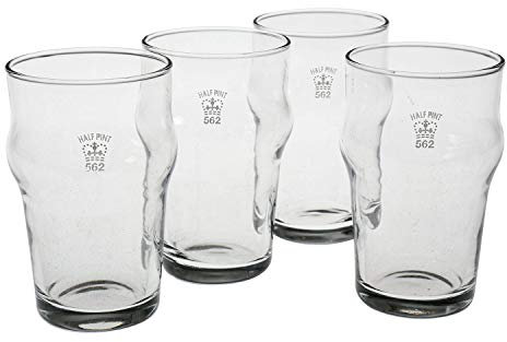 Set of 4 Nonic 1/2 Pint Glass - Government Stamped