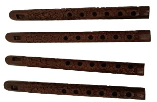 Indian Glance Traditional Wooden Flute Great Sound Woodwind Musical Instrument - Gift Flute (Set of 4)