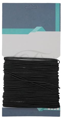 Trimming Shop 2 mm Elastisk Snodd - Rund Gummisnodd för Sömnad, Pyssel, Skosnören och DIY-Projekt - Svart, 9,14 m (10 Yards)
