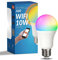 M Ledme - Lampadina LED Smart WiFi A60 10W (Eq. 90 W) presa E27, senza Hub, RGB+CCT, dimmerabile, luce bianca e colorata, compatibile con Alexa e Google Home, LM7141