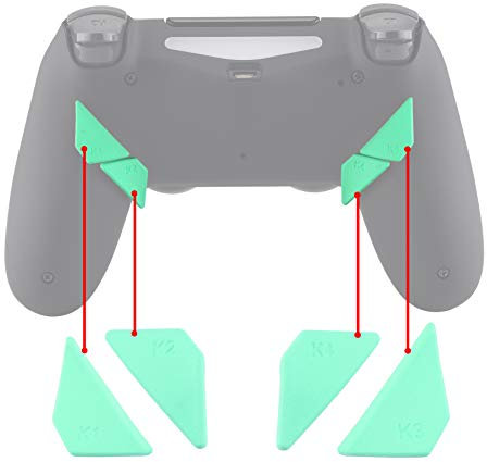 eXtremeRate K1 K2 K3 K4 Pulsanti Tasti Posteriori Pezzi di Ricambio per ps4 Controller Dawn Remap Kit-Menta Verde