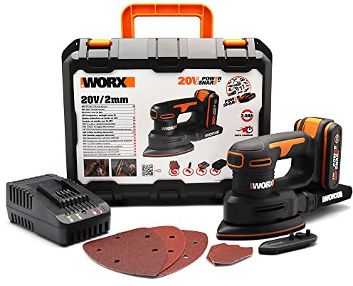 WORX WX822 Multilijadora 20V Máx.| PowerShare | Incluye 1 batería 2Ah| cargador y maletín | Sistema recolector de polvo | Fijación por velcro| ajuste fácil y rápido