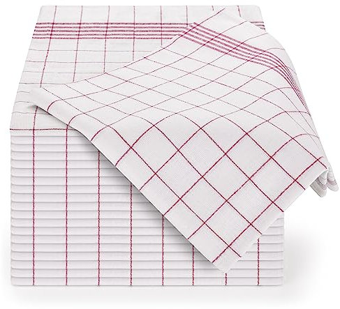 Blumtal Premium Geschirrtücher 5er Set 50x70cm - Küchentücher Baumwolle - Oeko-TEX zertifizierte Geschirrhandtücher - Trockentücher Baumwolle - Geschirrtücher rot - waschbar bis 95°C - Kitchen Towel