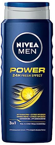 NIVEA MEN Power 24 H Fresh Effect 3 in 1 Gel doccia stimolante da uomo 500 ml