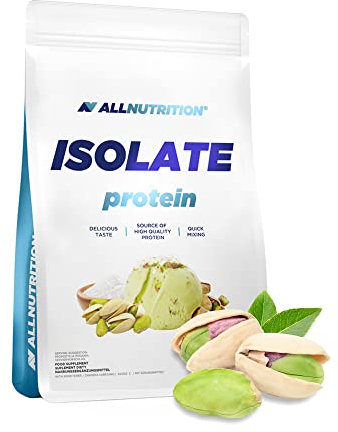 ALLNUTRITION Molkenprotein-Isolat-Pulver für mehr Muskelmasse Nahrungsergänzungsmittel mit Verzweigtkettigen Aminosäuren BCAA Bodybuilding Shake Glutenfrei 908 g Gesalzene Pistazie