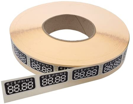 Klebeetiketten Preisschilder - Kundenspezifische Preise in mehreren Währungen (Euro Pfund Sterling Dollar Złoty Schwedische Krone Tschechische Lira Türkische Lyra) Verkaufsautomaten Tabaklisten Bar