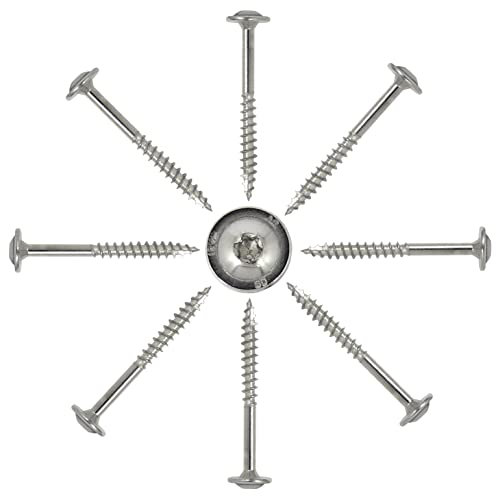 10 Stück Tellerkopfschrauben mit Schneidkerbe 8,0 x 200 mm aus Edelstahl V2A mit ETA Zulassung - Holzschrauben Tellerkopfholzbauschrauben Edelstahl Rostfrei TORX I DIOS24®