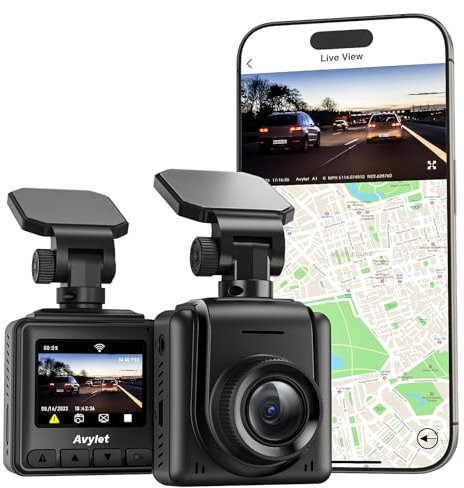 Dash Cam WiFi 2K, Support External GPS, Car Camera with APP, Front Dash Camera for Cars, Mini Dashcams with Night Vision, 24 Hours Parking Monitor, G-Sensor