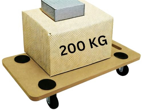 200kg Wheeled Platform Heavy Duty Anti Slip Hand Dolly Trolley Cart Furniture Moving Transporter, 360° Board Castor,59X29cm