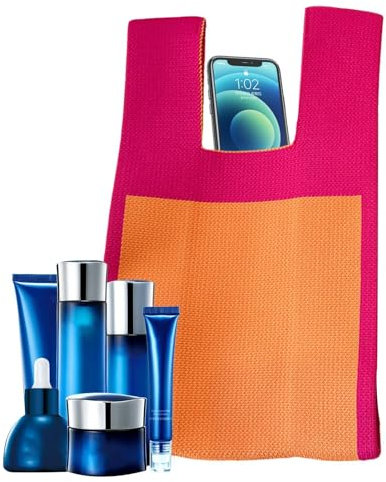 Handgelenktasche | Ärmelknoten Tasche | Damen Handgelenk Knoten Tote Bag | Leichte Stricktasche Handgelenk Clutch Geldbörse mit großem Fassungsvermögen | Handgelenktasche für Schule, Strand, Arbeit,