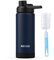 Kiocko botella agua acero inoxidable,1 litro, 800 ml, 600 ml, sin BPA, a prueba de fugas, botella agua gimnasio térmica para escuela, deportes, ciclismo, gimnasio, niños y niñas（Azul marino）