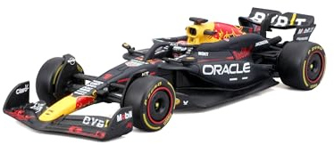 Bburago - F1 Red Bull Racing RB20#1 Verstappen med hjälm och vitrin, diecast-modell i skala 1:43, officiell 2024-lackering, detaljerad replika, officiell licens, rekommenderad ålder 14+