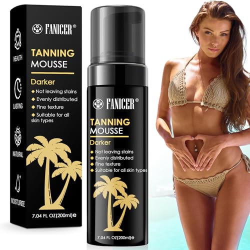 Self Tanning Foam, Autoabbronzante in Mousse, Mousse Autoabbronzante Abbronzatura Idratanti Naturale e Duratura, Un'Abbronzatura Uniforme e Naturale per Viso e Corpo, 200ml, Nero