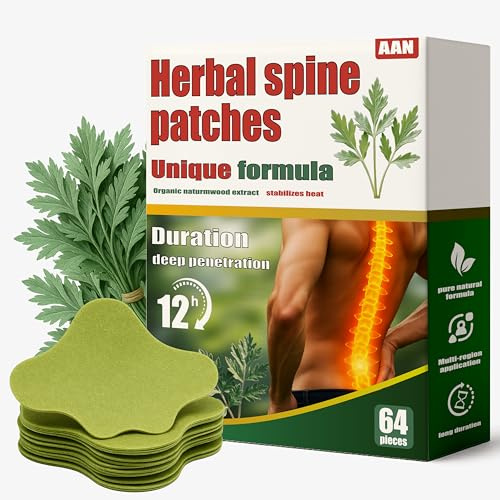 64 Pieces,Neck and Cervical Pain Relief Patches, Warm Herbal Plaster Patches, Strong Self-Heating, 12 Hours Lasting Relief for Neck, Shoulders & Joints,