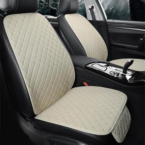 SGLEULRC Linen Car Seat Covers for Ford F350 2011-2025, Full Set Four Seasons Anti-Slip Seat Breathable Soft Seat Covers with Backrest Protector Seat Cushion Accessories,Beige