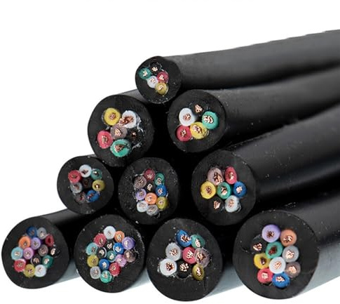 WEYIMVTO Electrical wires and cables, Electric Sheathed Cable 26AWG to 20AWG Black Soft PVC Wire 2 Cores to 16 Copper Conductor(6 Cores,0.5MM 20AWG 5meter)