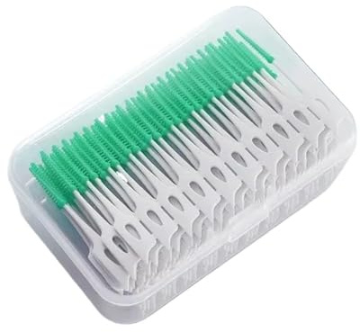 Interdentalborstar och tandtrådspinnar, Interdentalborstar Flerfärgad 5,5x8,5x2,5cm Förpackning med 200 st(Green 150pcs)