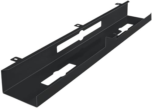 FineBuy Kabelkanal Schreibtisch 80x7x13 cm breit Untertisch Kabelführung Metall, Kabelmanagement Kabelwanne Pulverbeschichtet, Kabelschacht waagrecht