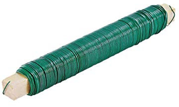 25x INDUTEC Wickeldraht Bindedraht Blumendraht auf Holzstab - grün - DS: 0,65 mm - a 100 g