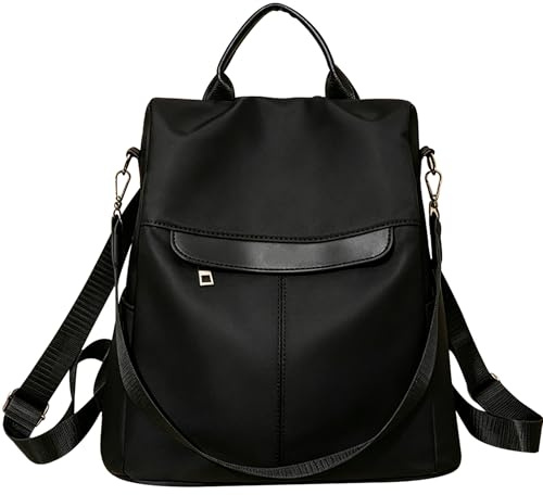 shepretty Zaini, zaino da viaggio da donna, antifurto, borsa a tracolla, Nero, 31 * 14 * 31cm, BORSA