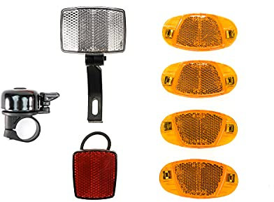 Unbekannt Fahrrad Reflektoren Set vorne hinten Frontstrahler Rückstrahler Katzenauge Strahler Klingel