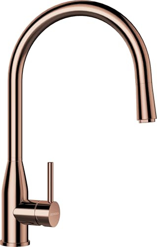 Schock 559120COP Küchenarmatur KAVUS in Copper – beschichtete Hochdruck Armatur aus Edelstahl mit ausziehbarem Auslauf und ultraleisem Wasserstrahl