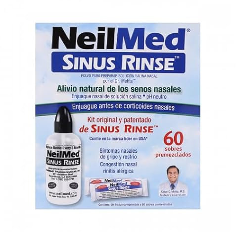 Lavador Nasal Sinus Rinse Kit C/60 Sobres Premezclados (240 mL)
