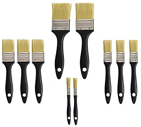 10 x Profi-Malerpinsel. Keine Haare. Wandmalerei-Pinsel, flache Pinsel, Set mit verschiedenen Größen. 10 Stück.