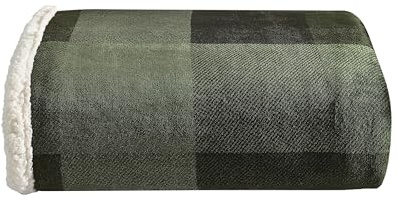 Eddie Bauer - Blanket, Super Soft Reversible Sherpa & Brushed Fleece Bedding, Throw Blankets for Couch, Ideal for Lounging (Pine Plaid)