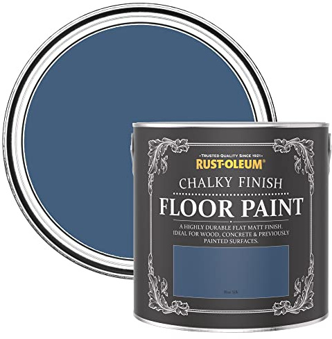 Rust-Oleum Peinture Bleue Résistante aux rayures pour Sols, Finition Mate - Soie Bleue 2.5L