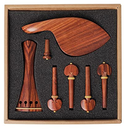 Streichinstrumente Teile Hochwertiges Geigen-4/4-Zubehör Aus Mahagoni, Vierteiliges Set (Stringer + Wangenauflage + Wirbel + Schwanznagel) Geigen-Musikinstrumenten-Zubehör