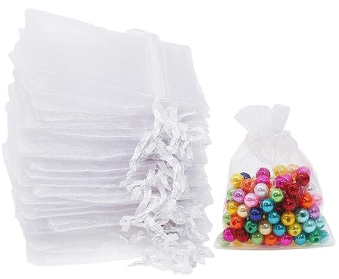 Witgift 50 Stück Organzasäckchen Geschenkbeutel Geschenksäckchen 7x9 cm,Organza Säckchen zum befüllen Stoffbeutel klein beutel klein Organzabeutel tütchen Verpackungstüten Klein Geschenktüten