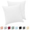 Twinzen® Kissenbezug 50x50 (2er-Set) - 100% Jersey Baumwolle 150 GSM Kissenbezüge - Weiß - Für Kissenbezüge 50x50 cm - Kissenhülle - Kissenbezug mit Reißverschluss - Oeko-Tex Zertifiziert