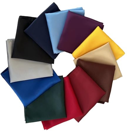 12 Pack Men's Pocket Squares, Soft Hankies Premium Mens Pocket Square Handkerchiefs Set