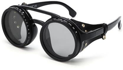 OUANGANC sunglasses, 9 gears adjustable, men's sunglasses UV protection, metal frame, universal for street shooting & fishing, Black