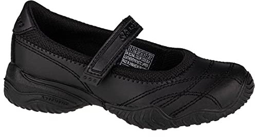 Skechers Girl's Velocity Pouty Mary Janes, Black Smooth Trim, 5 UK