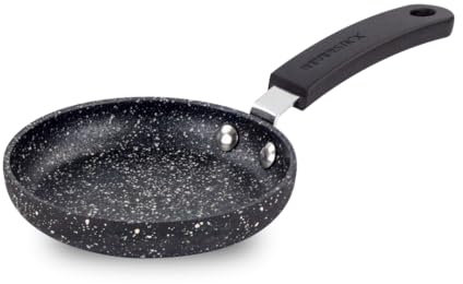 Scoville NEVERSTICK 12cm Mini Frying Pan for One Egg, Small Non-Stick Frying Pan, Perfect for Fried Eggs and Singular Pancakes, Suitable for All Hobs excl. Induction, PFOA Free, Aluminium, Black