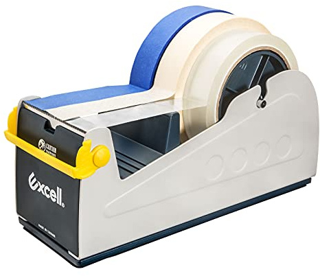 Excell ET-337 Heavy Duty Steel Desk Tape Dispenser (3 Wide) with Safety Blade Cover, Desk Top Dispenser for Home,Office, Shop, Retail Store and Warehouse Wrapping Purpose (3 Inch)