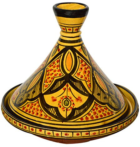 Moroccan Handmade Serving Tagine Exquisite Ceramic With Vivid colors Original 10 inches Across