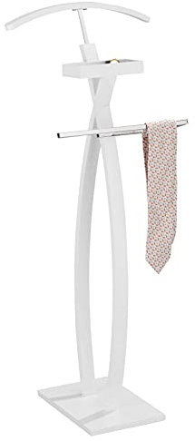 IDIMEX Herrendiener, schöner Kleiderständer mit Hosenbügel, praktischer Kleiderbutler mit Schmuckablage, moderner Damendiener in weiß