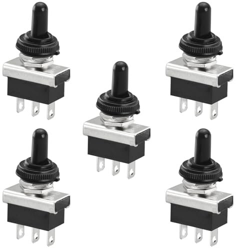 Heschen Interruttore a levetta in metallo, KN3D-103, On/Off/On, 25A 12V, 3 pin rastend con impermeabile (5)