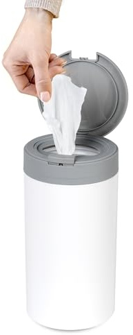 Inevibe Disinfecting Wipes Dispenser - Push Button Decorative Holder for Standard Cleaning Wipes Container, Use in Kitchen Countertop, Bathroom, Classroom (White)