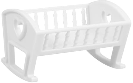 Hohopeti Petit Meuble De Maison De Poupée Lit pour Bebe Berceaux Modèle Mini Crèche Meubles De Mini Maison Modèle De Mini Meuble Accessoires De Meubles De Maison De Poupée Blanche Abdos