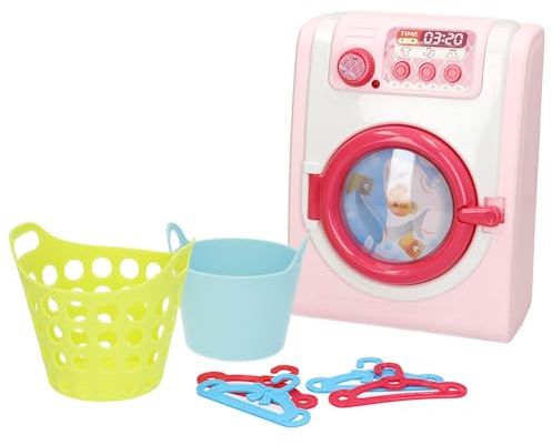 ColorBaby 39036 My Home Machine à Laver Mini Jouet, appareils de Jeu, avec lumière, paniers et cintres, Piles incluses, Nettoyage des vêtements, appareils électroménagers, Jouets pour Enfants 3 Ans