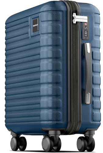 Travely Valise Cabine 55x35x25cm - adaptée pour Ryanair, Lufthansa, Eurowings et Autres. Valise Cabine 36L avec roulettes Souples et Serrure TSA Pratique, Valise de Voyage, Bagage