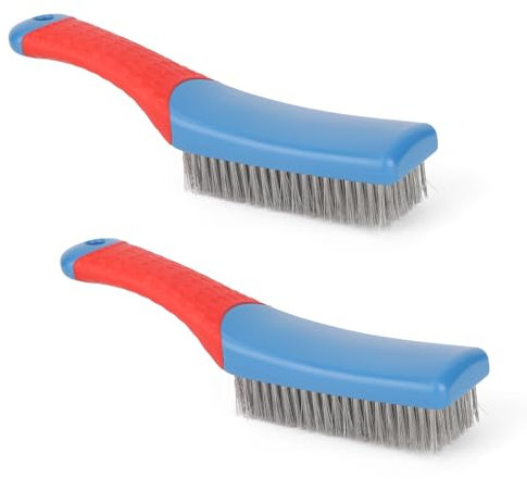 lasuroa 2pz Spazzole in Filo di Acciaio Inossidabile, Setole Rinforzate Spazzole la Pulizia con Setole Rinforzate Impieghi Gravosi Spazzola Antigraffio Filo Metallico per Uso Industriale in Cucina