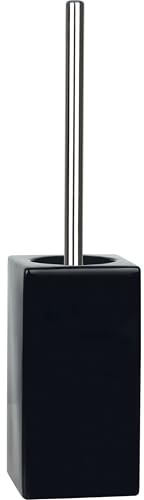 Spirella WC Bürste Toilettenbürste Klobürste Quadro Steingut 11,5 x 45 cm - Schwarz