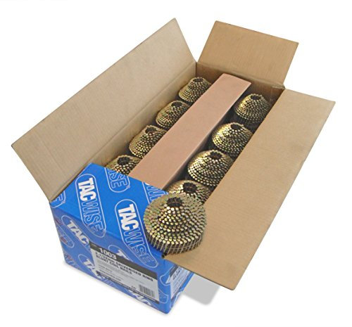Tacwise 1003 Clavos en Bobina Cónica Galvanizados Tipo 2,1/32 mm, Punta Roma, Vástago Anillado, Inclinados 16°, Bobinados con Alambre, Paquete de 14.400